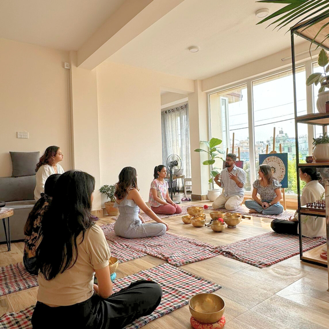 Sound healing circle at Soma wellness studio